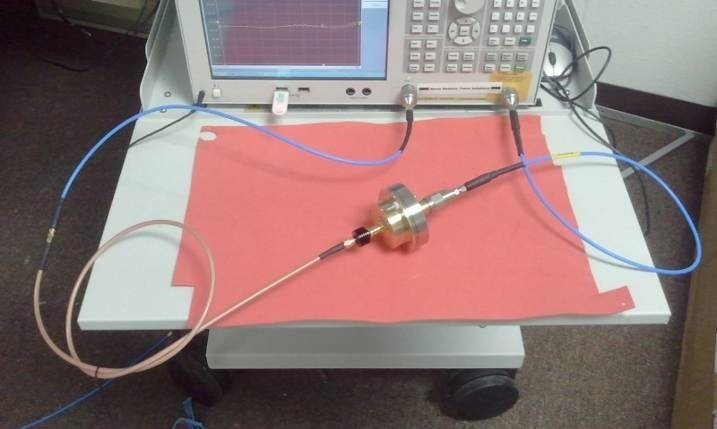 Mount ESD Target on to Target Adapter Line and connect to VNA