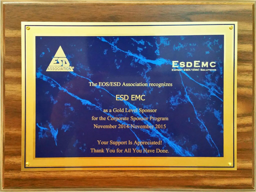 ESDEMC ESDA Gold Level Sponsorship