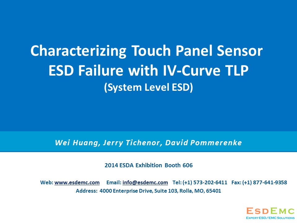 Characterizing Touch Panel Sensor ESD Failure with IV-Curve TLP (1)